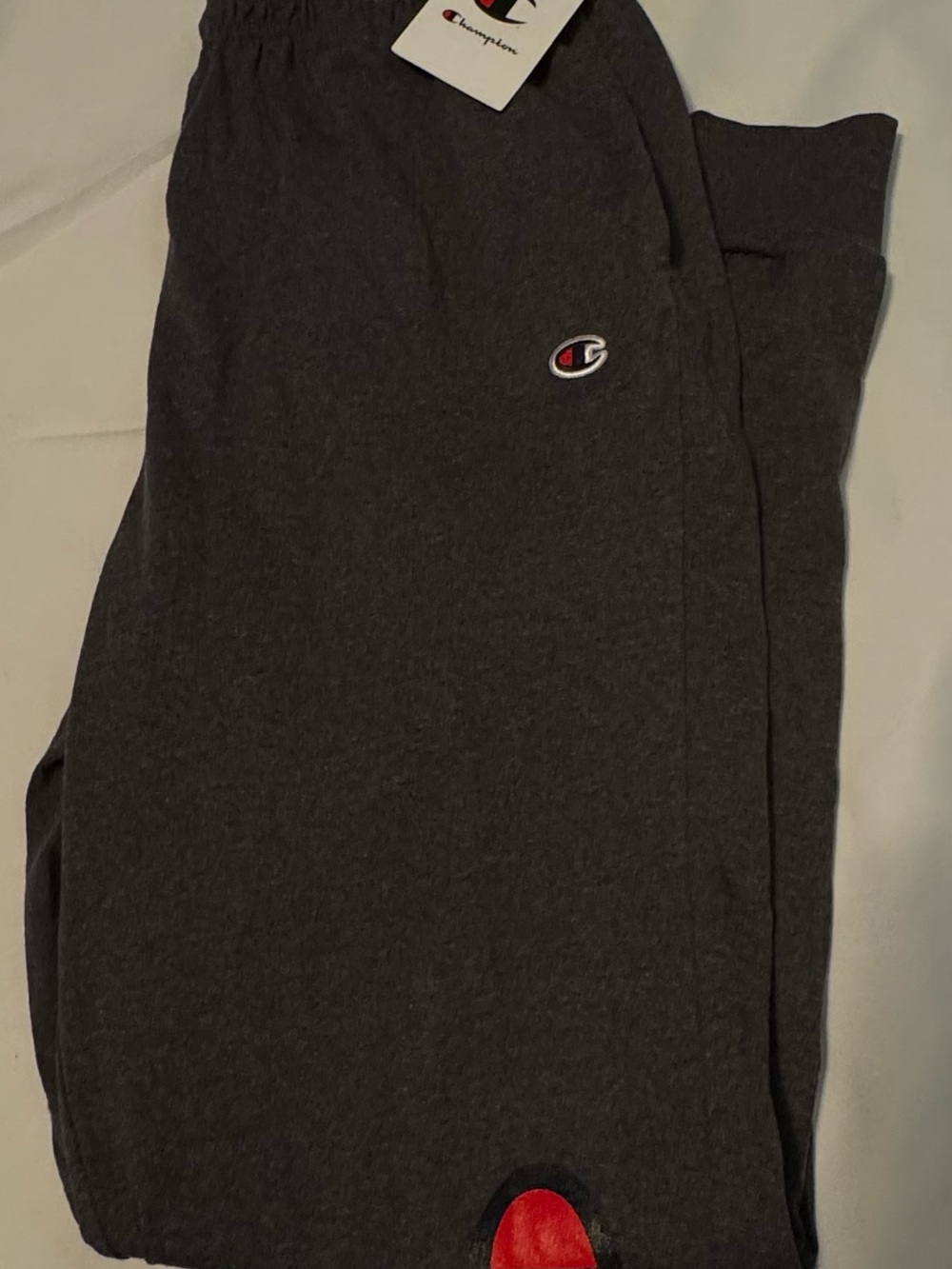 Champion Men's Jersey Jogger Pants Charcoal Gray with C Logo Size Medium NWT